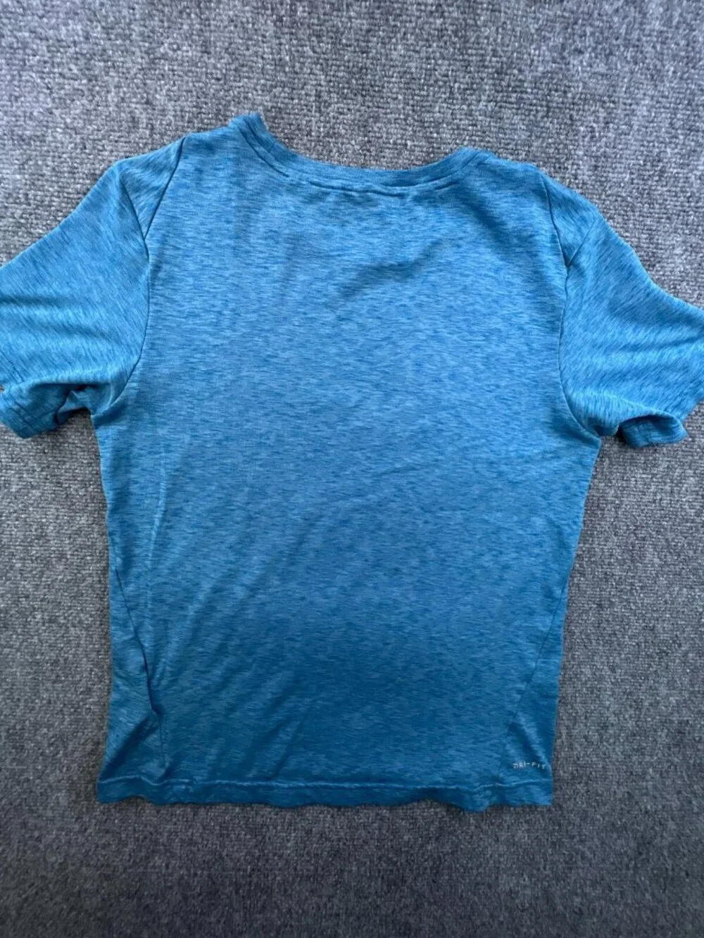 Nike Dri-fit XL 13-15 Blue Heather T Shirt Short Sleeve Polyester Activewear